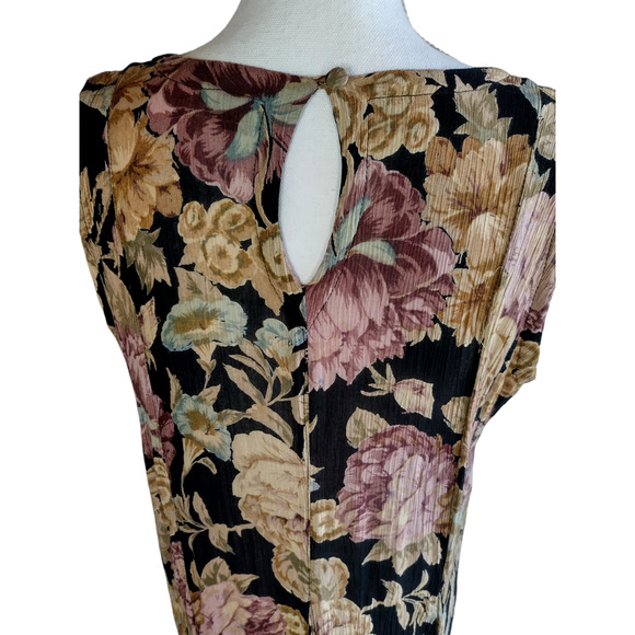 Vintage Starina Sleeveless Boho 90s Floral Maxi Dress 100% Rayon Size Medium - Picture 3 of 9